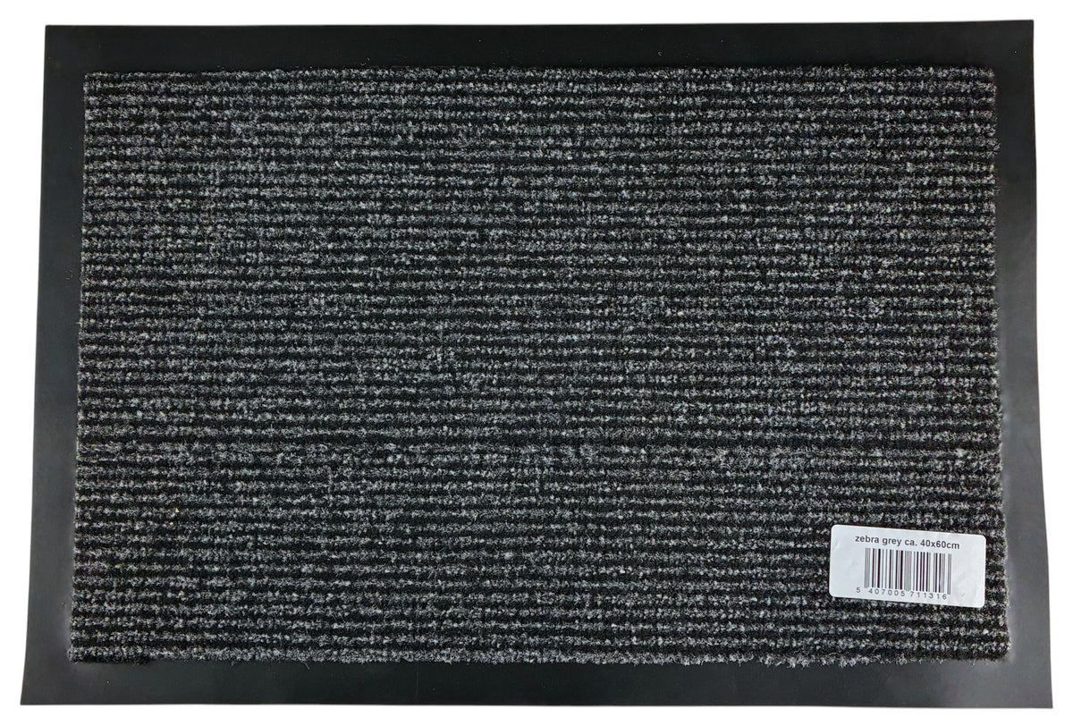Paillasson rayé gris/noir - 60x40cm