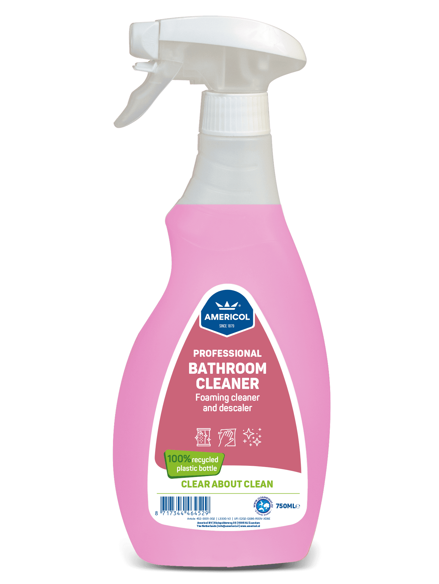 Americol - Nettoyant Salle de Bains - Bathroom Cleaner - spray 750ml