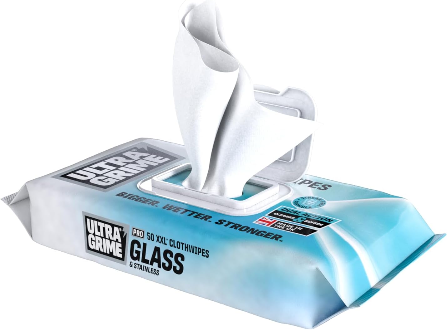 Ultra Grime® Pro : Verre & Inox (50 lingettes)