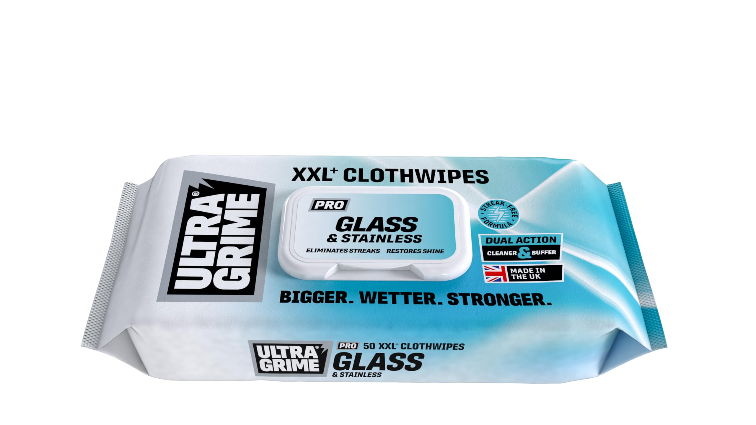 Ultra Grime® Pro : Verre & Inox (50 lingettes)