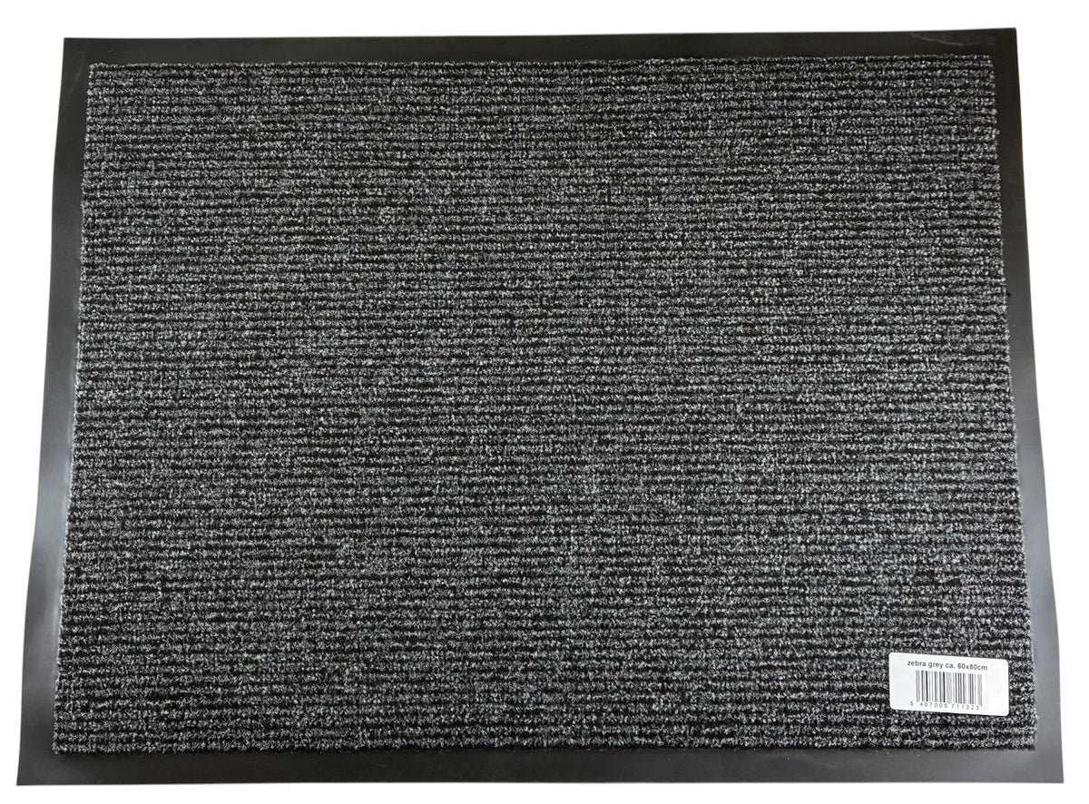 Paillasson rayé gris/noir - 60x80cm
