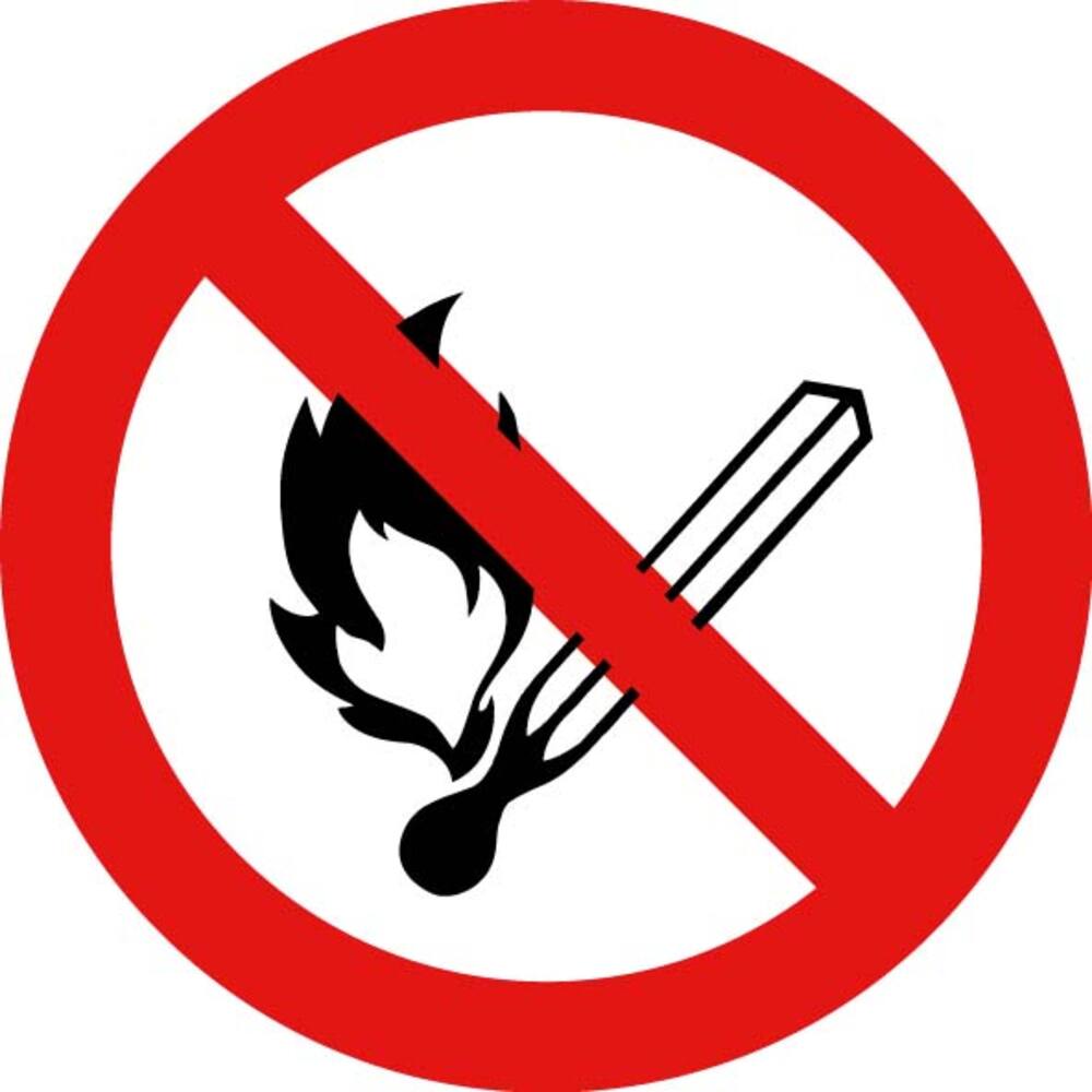 Feu et flamme nue interdits et défense de fumer