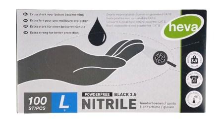 Gants jetables - nitrile - noir - non poudrés - 100 pièces
