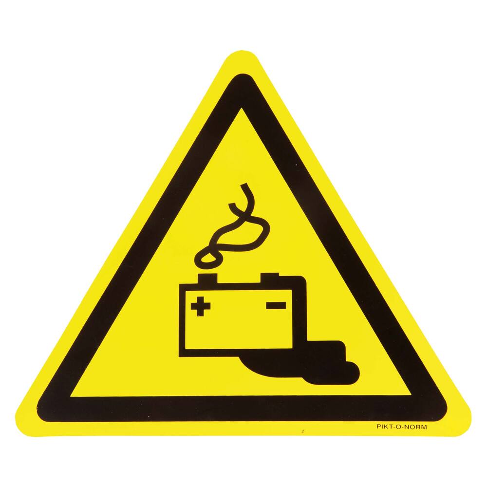 Autocollant - Danger : Batteries d'accumulateurs - 9x9x9cm