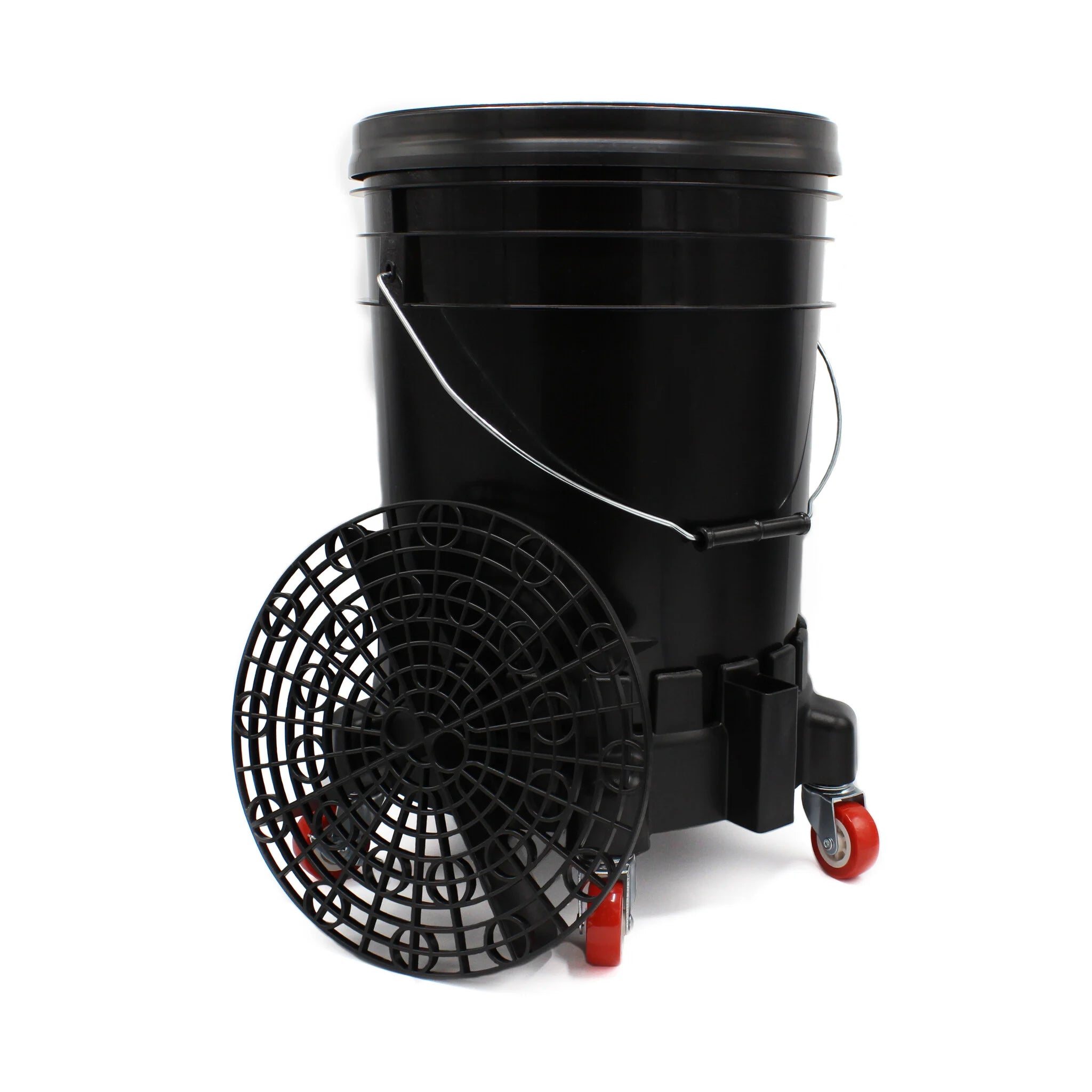Seau de lavage 20L (noir) + grille + couvercle + chariot