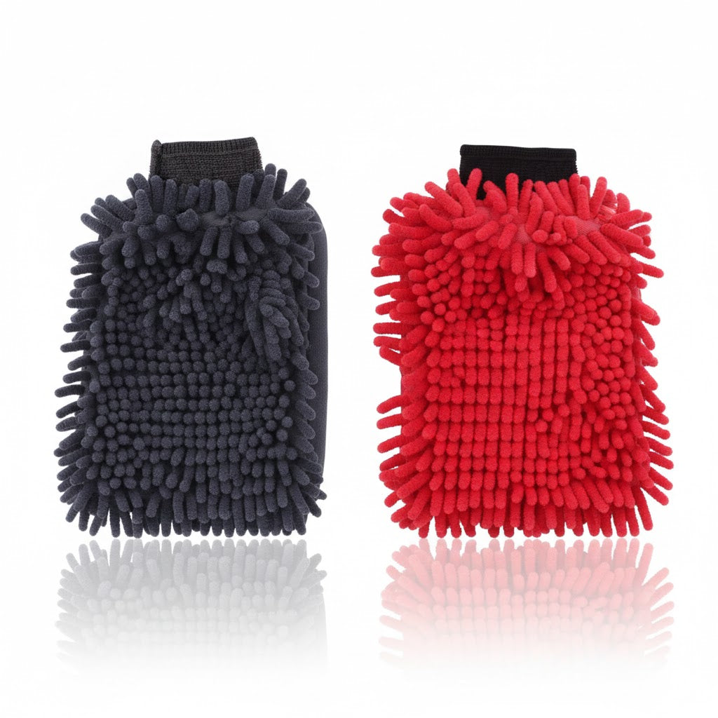 Gant de lavage microfibre ''Rasta'' rouge