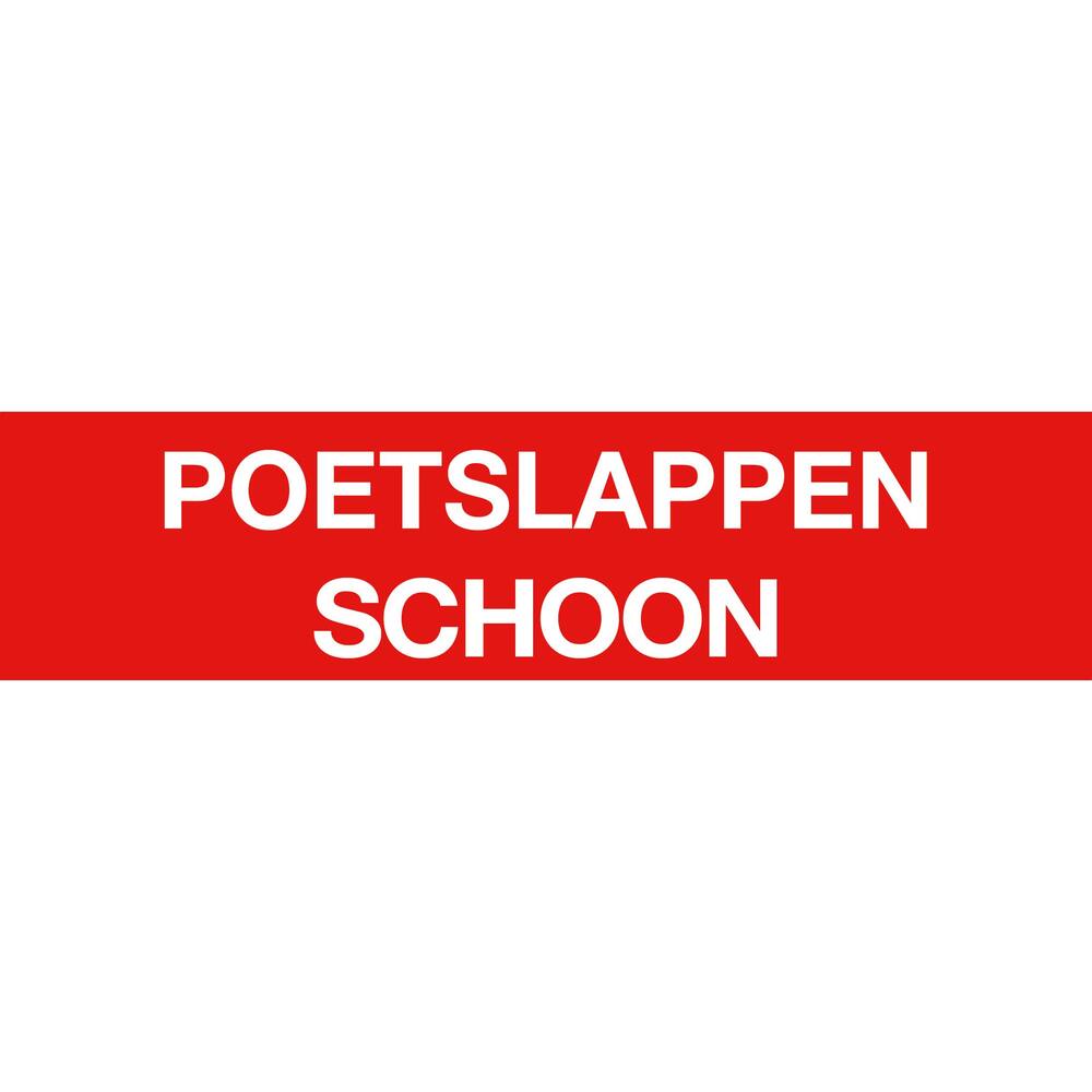 Autocollant - Poetslappen schoon - 17x4cm