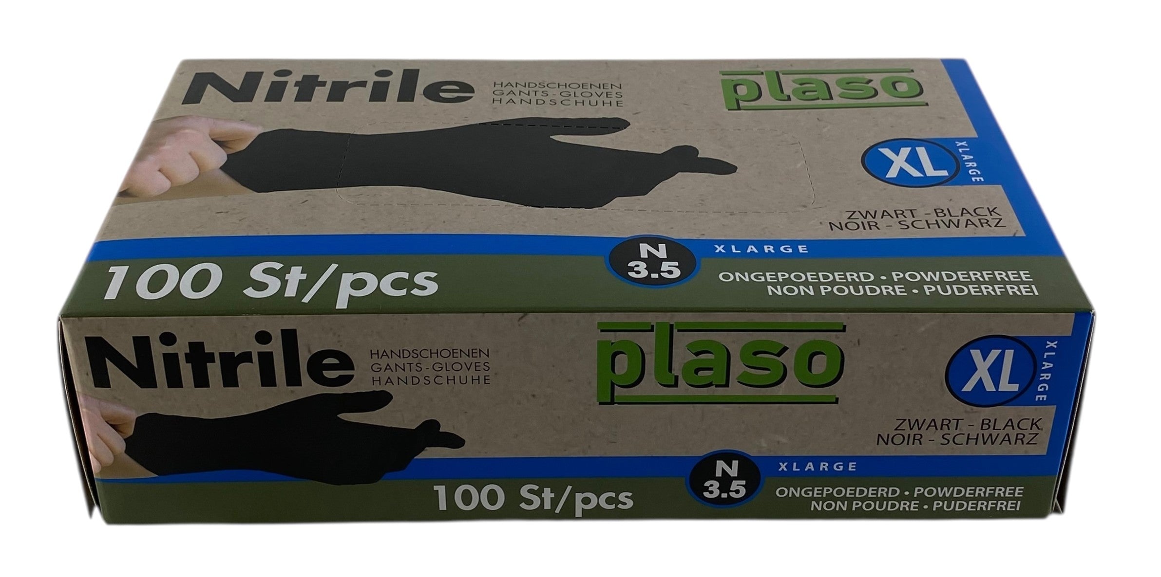 Gants jetables - nitrile - noir - non poudrés - 100 pièces