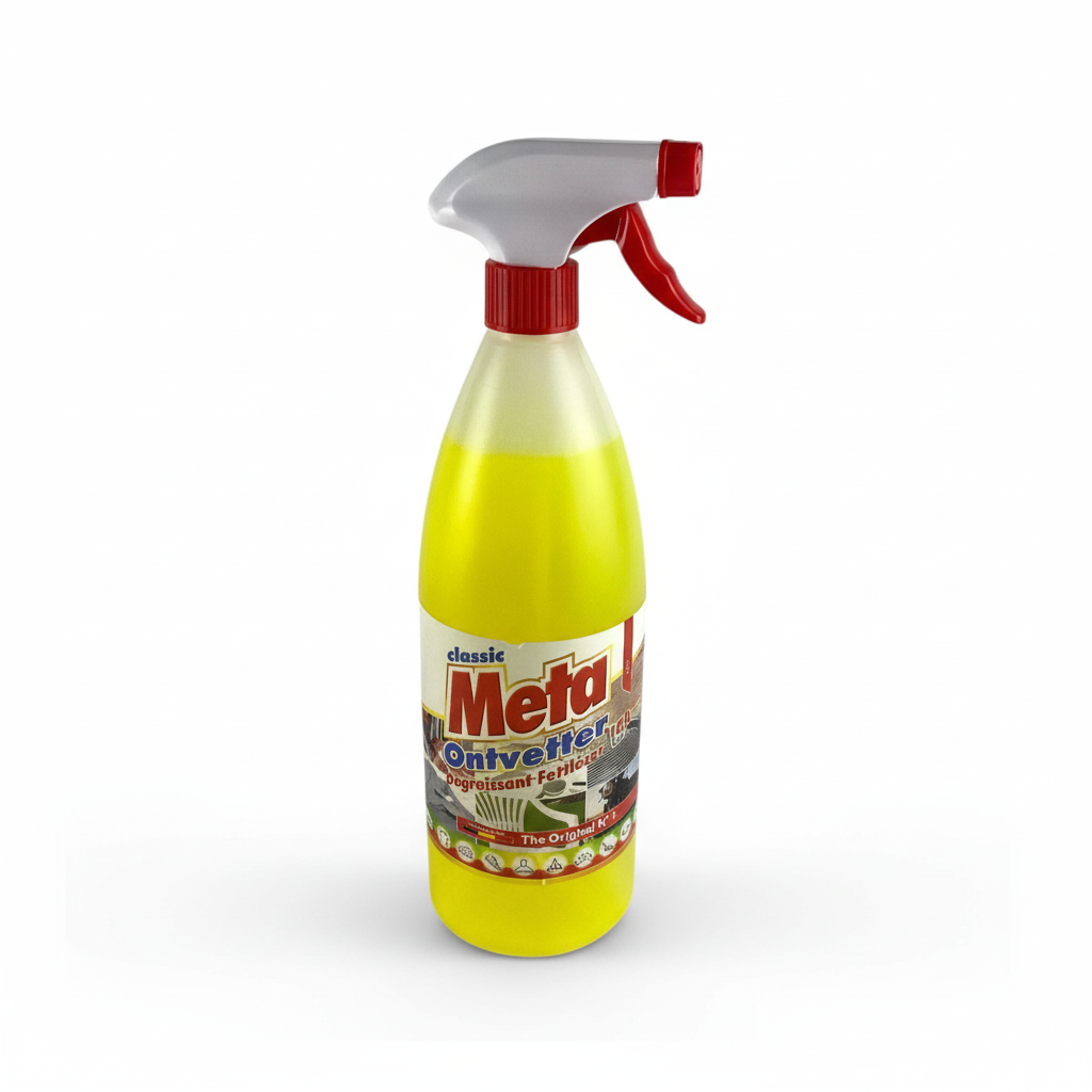 Meta degreaser with extended white background